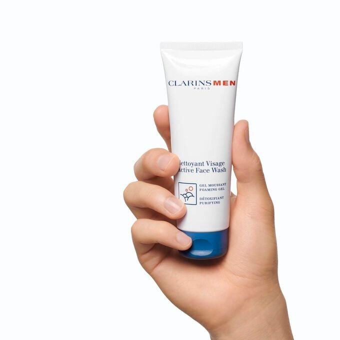 ClarinsMen Active Face Wash - Nettoyant visage doux, purifiant et moussant pour hommes