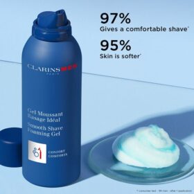 ClarinsMen Gel moussant pour rasage tout en douceur – Mousse de rasage hydratante pour hommes