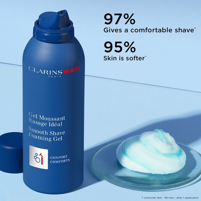 ClarinsMen Gel moussant pour rasage tout en douceur - Mousse de rasage hydratante pour hommes