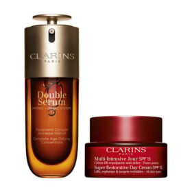 Coffret Double Serum & Super Restorative | 1,7 oz de Double Serum et de Crème de Jour Super Restorative avec SPF | Duo anti-âge incontournable