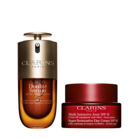 Coffret Double Serum & Super Restorative | 1 oz de Double Serum & Crème de Jour Super Restorative SPF 15 | Duo sérum anti-âge & crème hydratante