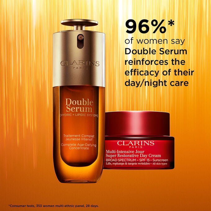 Coffret Double Serum & Super Restorative | 1,7 oz de Double Serum et de Crème de Jour Super Restorative avec SPF | Duo anti-âge incontournable