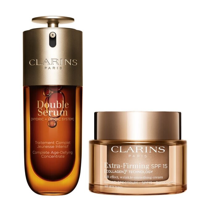 Double Serum & Coffret Extra-Firming avec SPF | Double Serum 1,7 oz et Crème de Jour Extra-Firming | Duo sérum anti-âge et crème hydratante