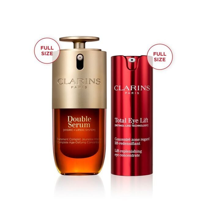 Duo anti-âge Visage + Eye Wonders | Comprend le Double Serum + le Total Eye Lift | Coffret best-seller anti-âge