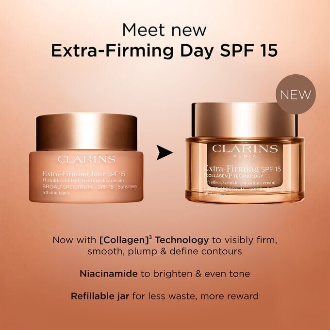 Extra-Firming Day SPF 15 rechargeable moisturizer, with collagen polypeptide and niacinamide