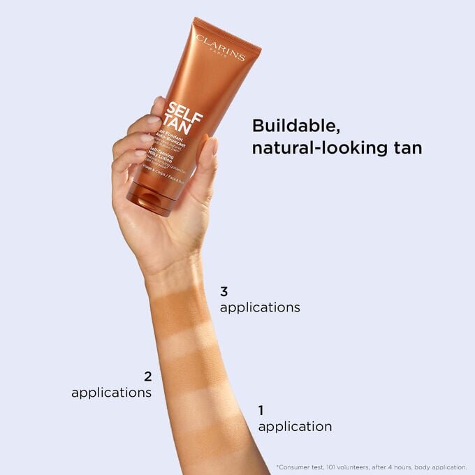 Lotion autobronzante laiteuse pour le visage et le corps