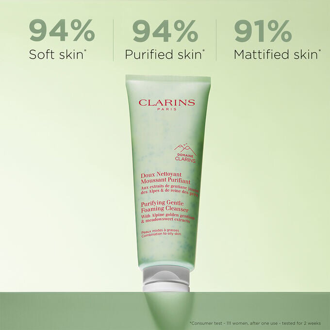 Nettoyant moussant purifiant et doux pour le visage, pour peaux mixtes à grasses