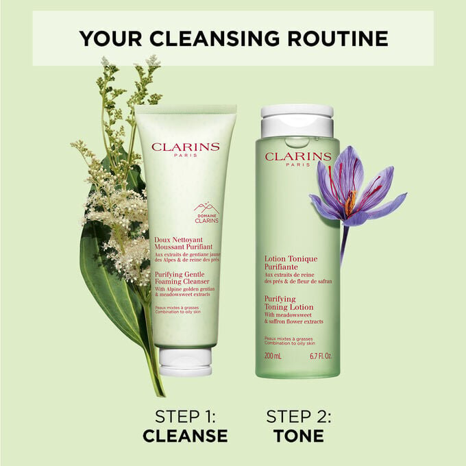 Nettoyant moussant purifiant et doux pour le visage, pour peaux mixtes à grasses