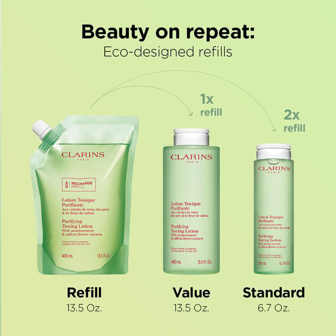 Kit de recharge de Purifying Toning Lotion | Lotion tonique purifiante en format standard et recharge | Pour peaux grasses