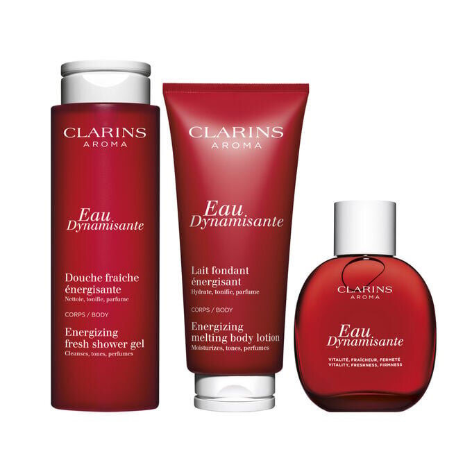 Trio Eau Dynamisante – Ensemble gel douche, lait corporel et parfum