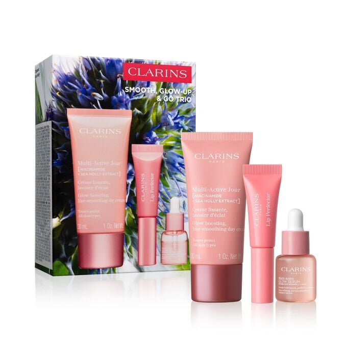 Trio Smooth, Glow-Up + Go | Coffret Multi-Active | Pour un teint affiné et un éclat rajeunissant