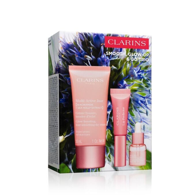 Trio Smooth, Glow-Up + Go | Coffret Multi-Active | Pour un teint affiné et un éclat rajeunissant